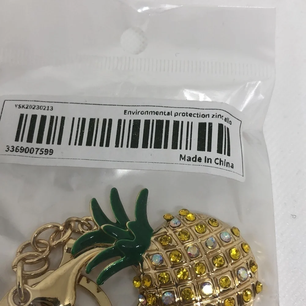 Rhinestone Pineapple Keychain Key Ring Pendant Bag Charm